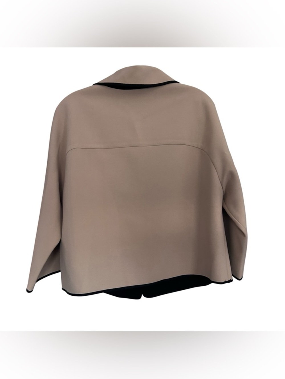 Chico's Taupe Jacket with Black Trim - Picture 2 of 10
